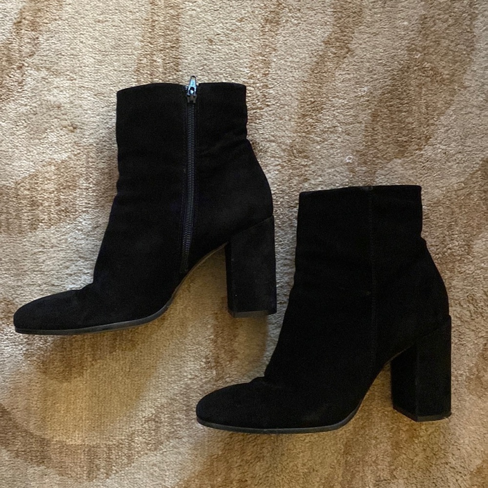 Aldo black suede ankle boots